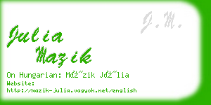 julia mazik business card